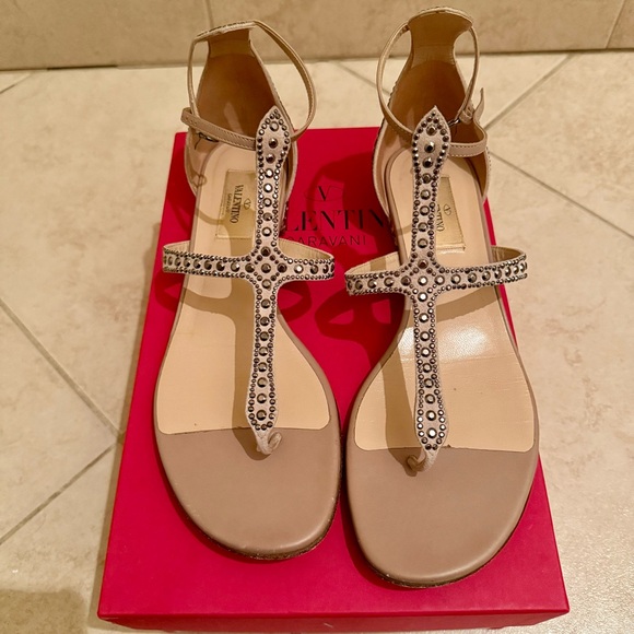 Valentino Garavani Poudre Studded Sandals with Straps - Picture 1 of 9